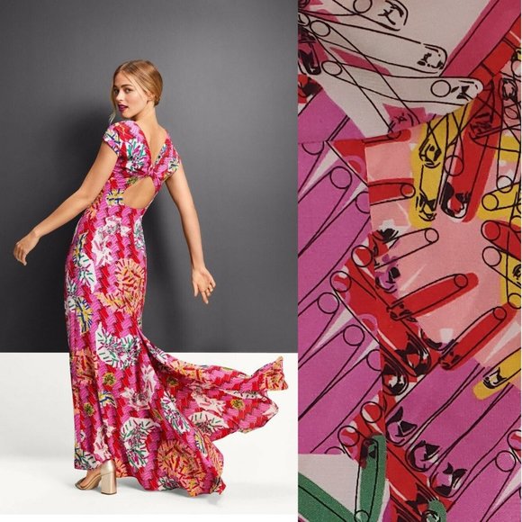 Zac Posen for Target Dresses & Skirts - New W/o tag Zac Posen Target Maxi Dress with train Safety Pins print Size 4